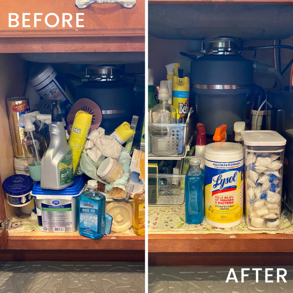 under the sink organization before and after