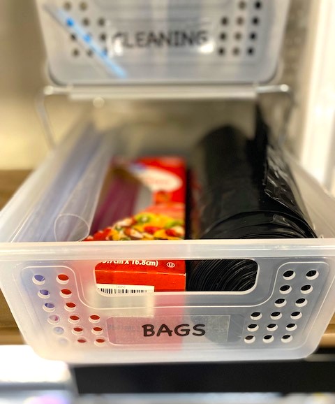 use a 2-tier organizer for the camper