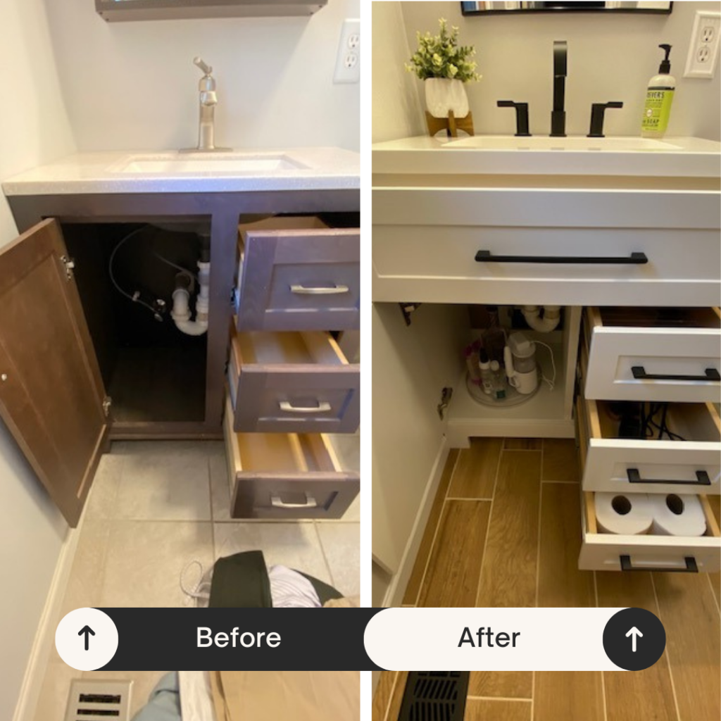 small bathroom vanity before and after