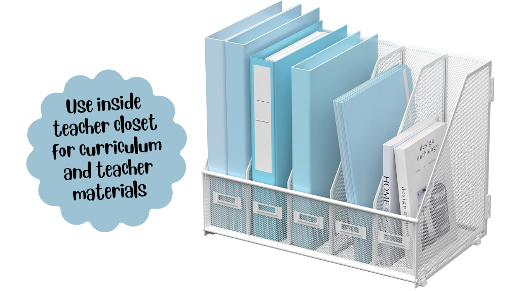 Organizer for teacher materials to go inside the teacher closet