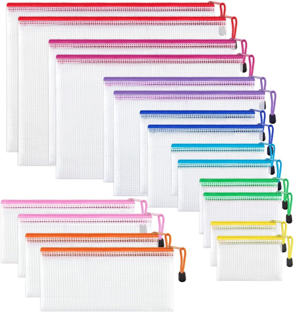 clear mesh bags for organizing small items