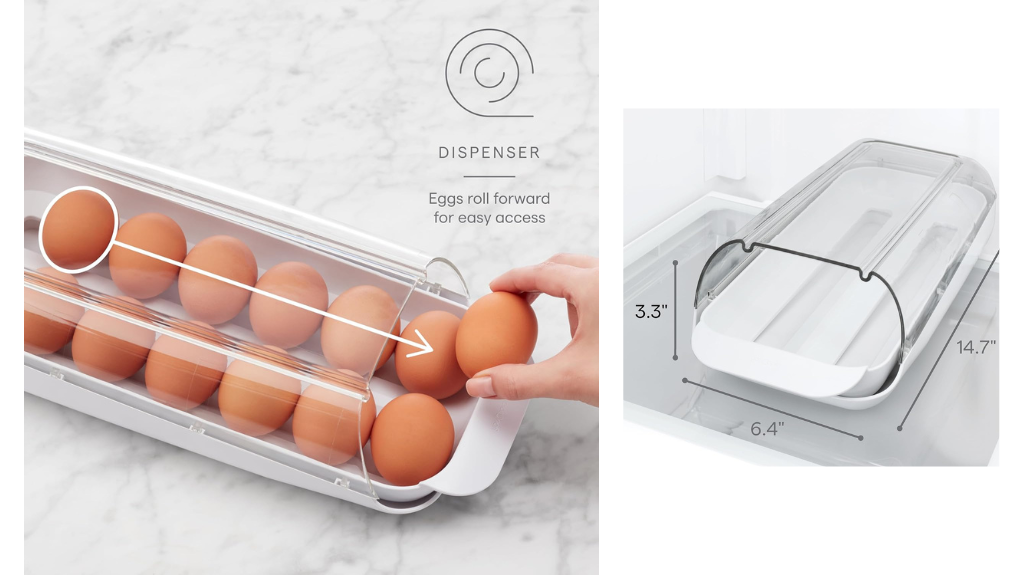 The FridgeView™ Rolling Egg Holder from YouCopia