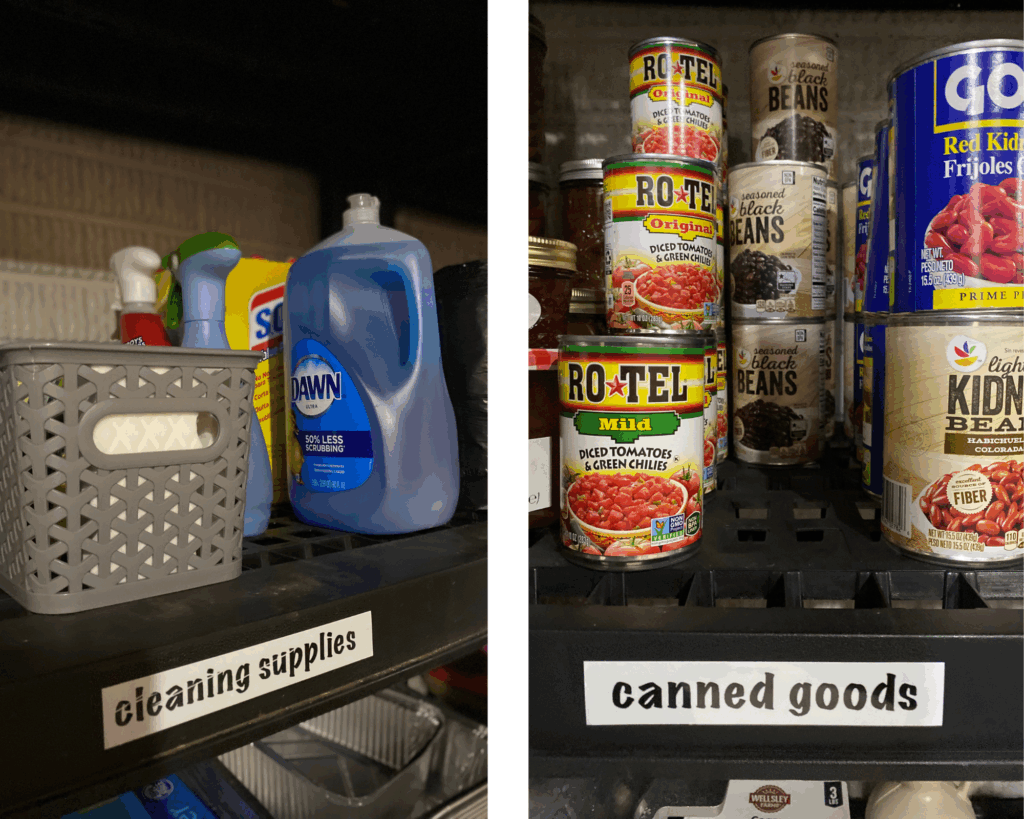 Home organizing labels can easily help create less clutter specifically with basement storage by labeling the shelf.