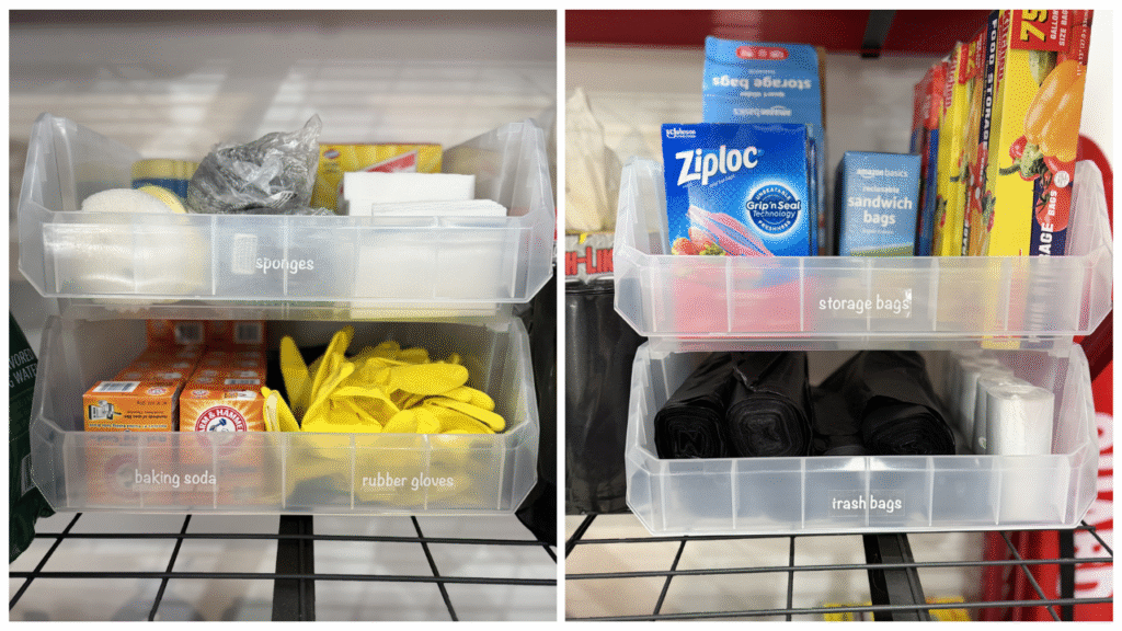 Plastic Storage Bins, Space-Saving Stackable Bins for Garage