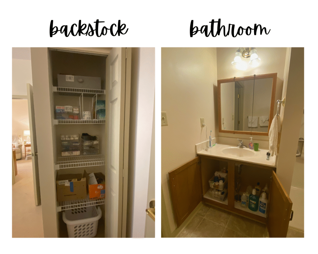 right-sizing your home in the closet and bathroom requires strategic organizers